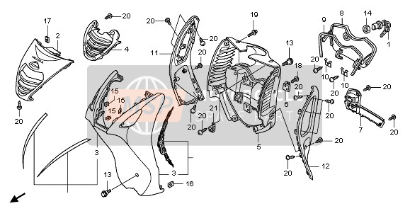 Honda PES150 2010 ABDECKUNG VORNE für ein 2010 Honda PES150